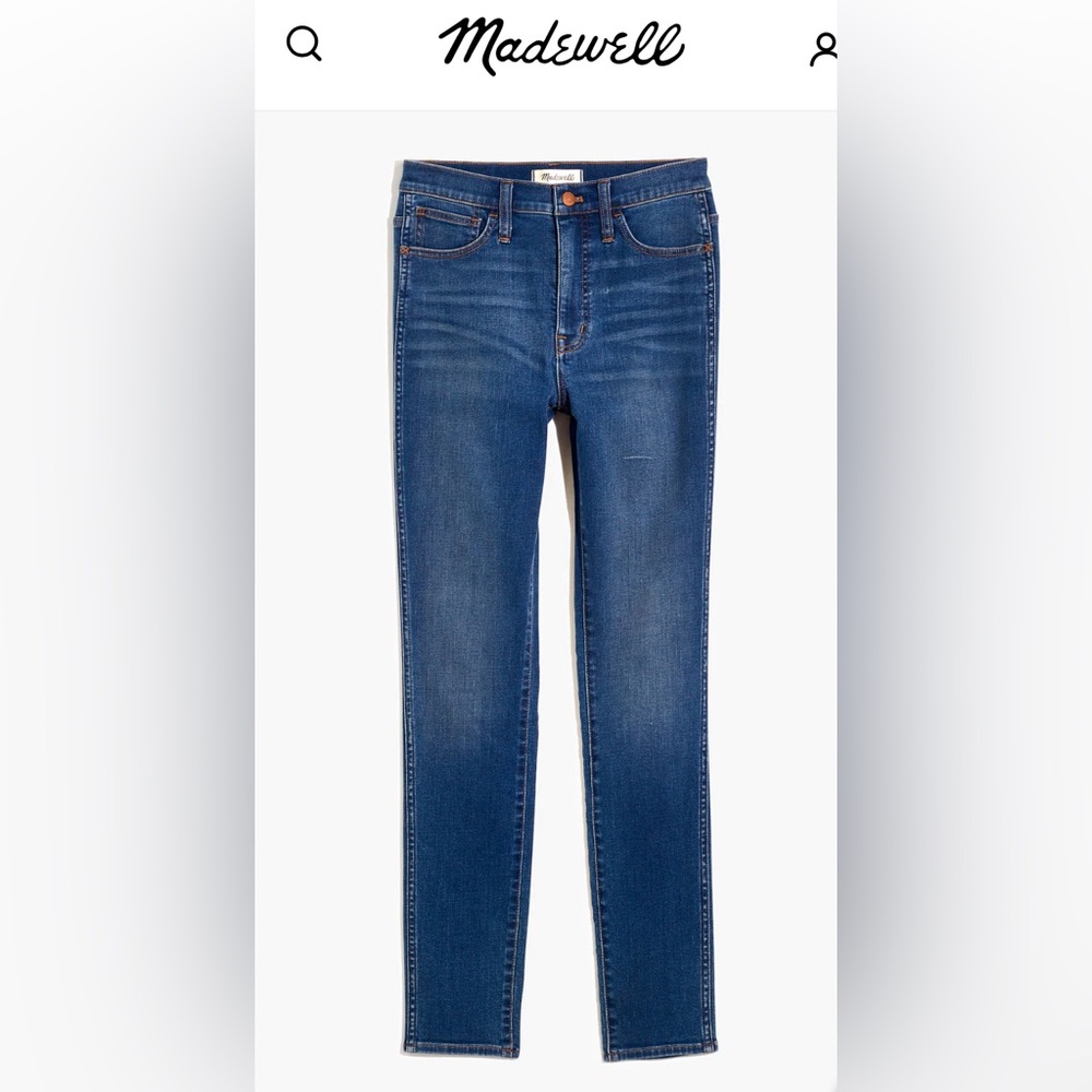 Madewell Mid-Rise Skinny Jeans in Medium Blue Denim